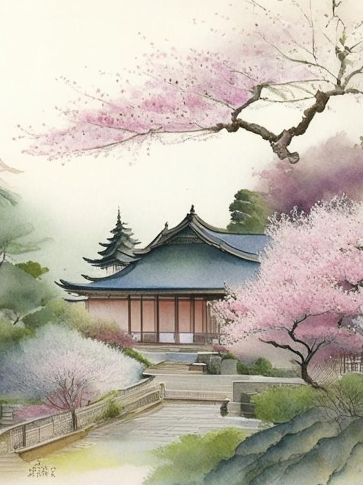 Adachi Museum Of Art, 2, Japan Pastel Watercolour