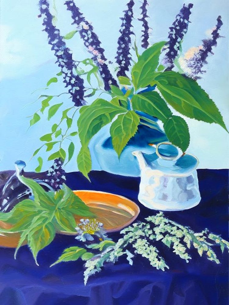 Anise Hyssop Spices And Herbs Oil Painting 1