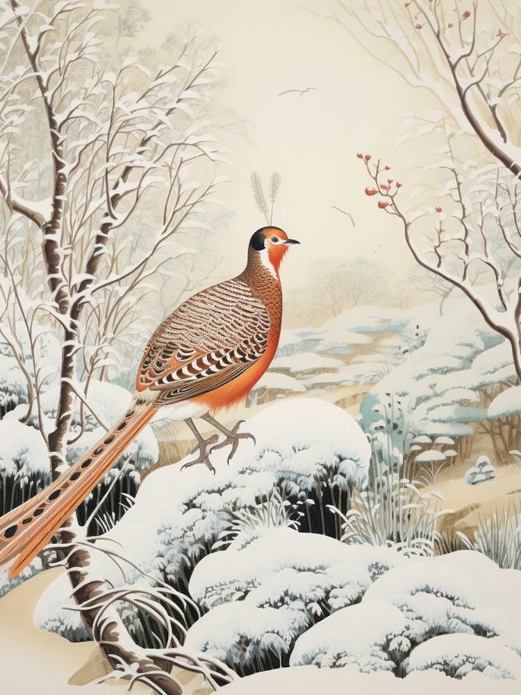 Winter Bird Painting Pheasant 7