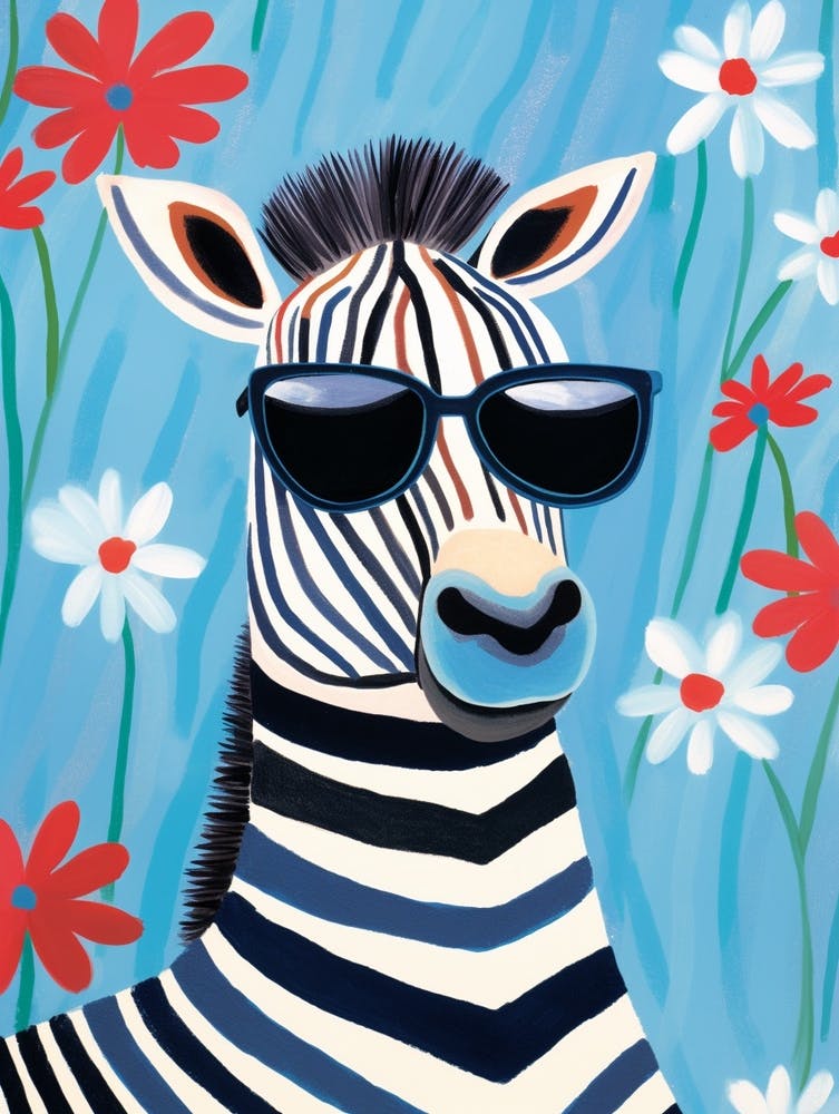 Little Zebra 2 Wearing Sunglasses