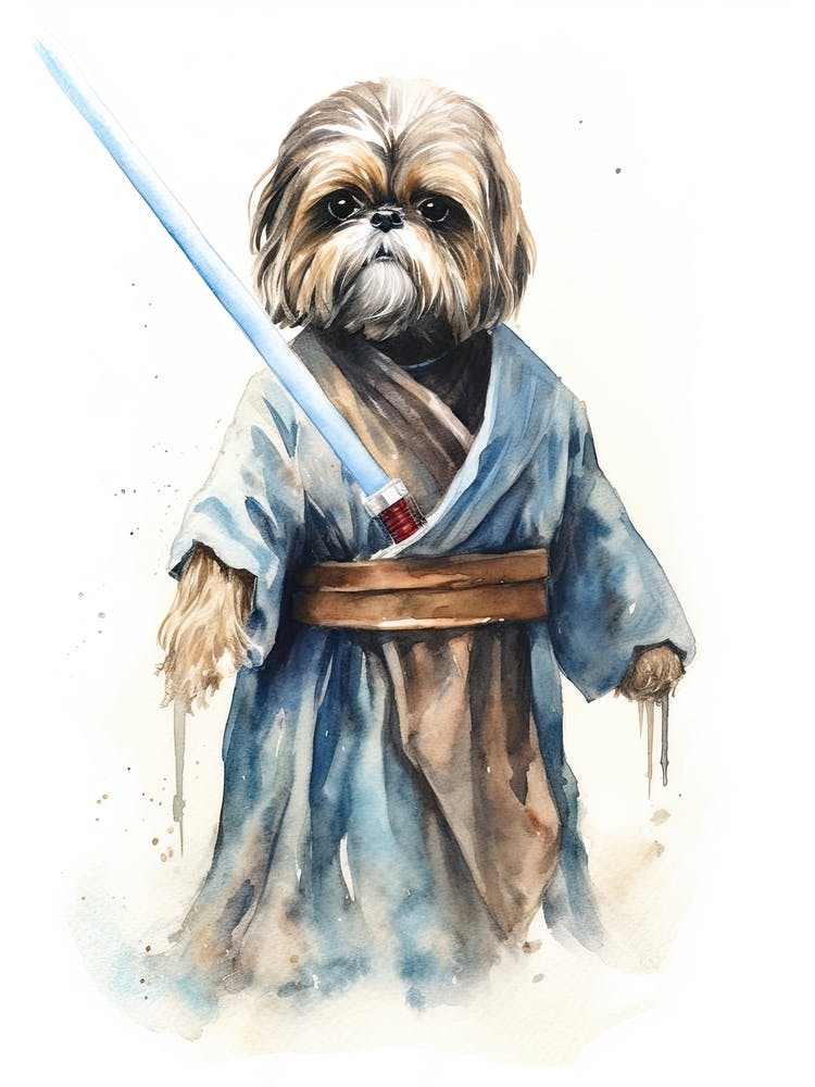 Shih Tzu Dog As A Jedi 2