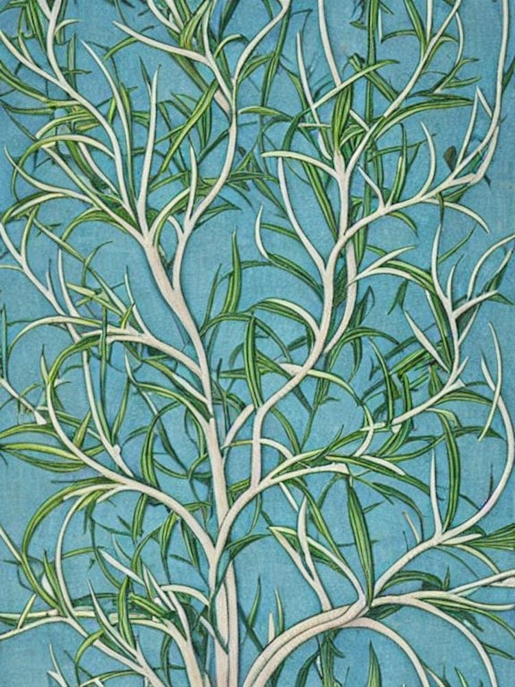 Pinyon Pine 2 tree Vintage Botanical