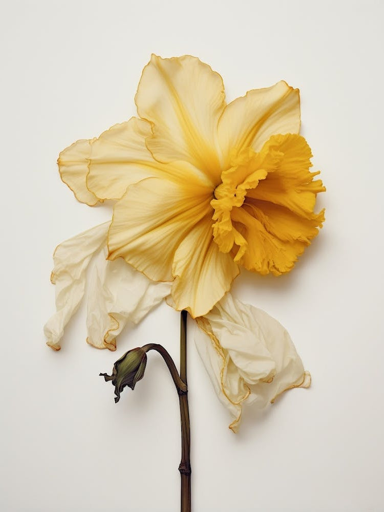 Pressed Flower Botanical Art Daffodil 1