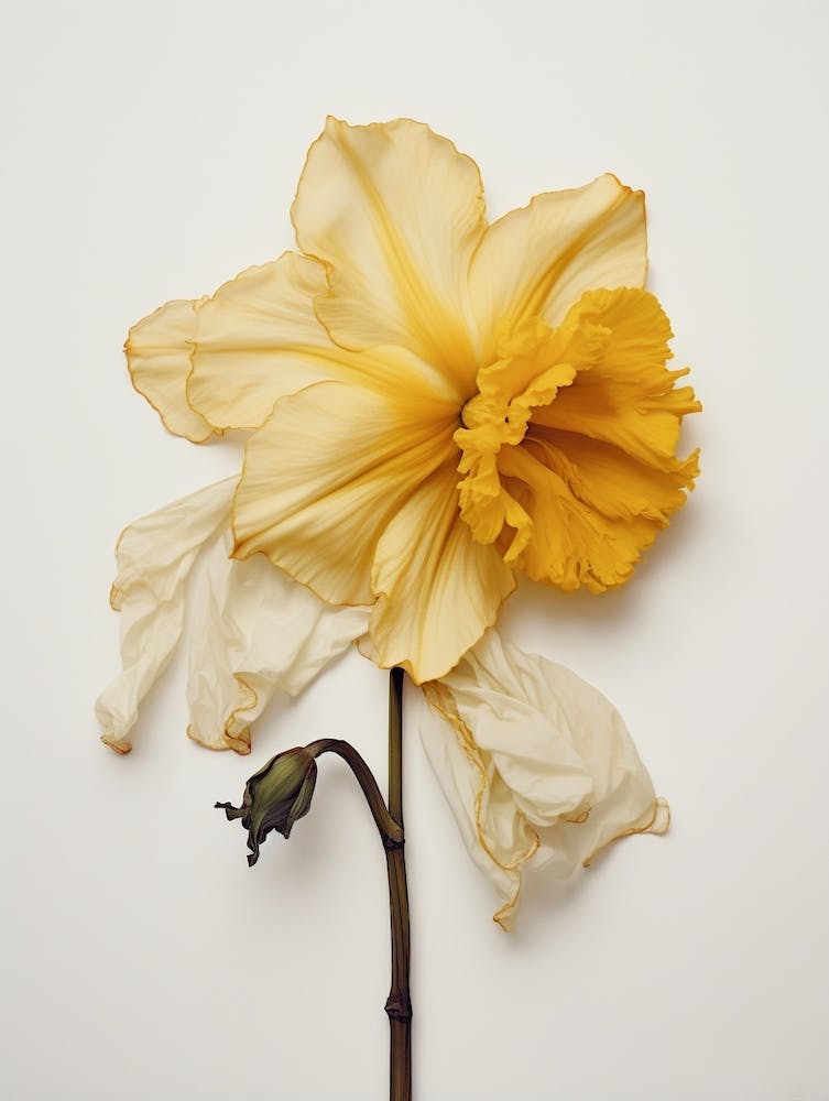 Pressed Flower Botanical Art Daffodil 1
