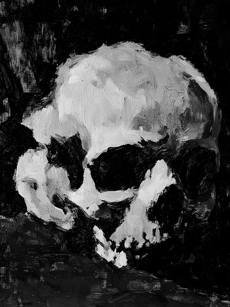 Skull In Black And White