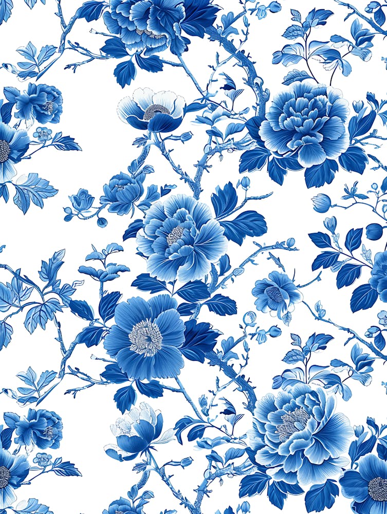Blue And White Floral Pattern