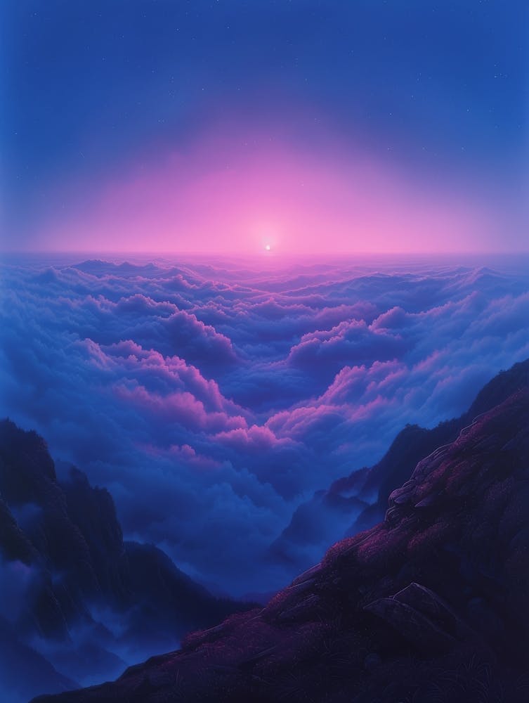 Sonnenuntergang über den Wolken