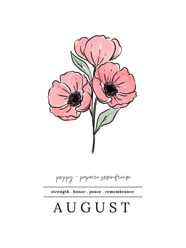 August Poppy Birth Flower 2