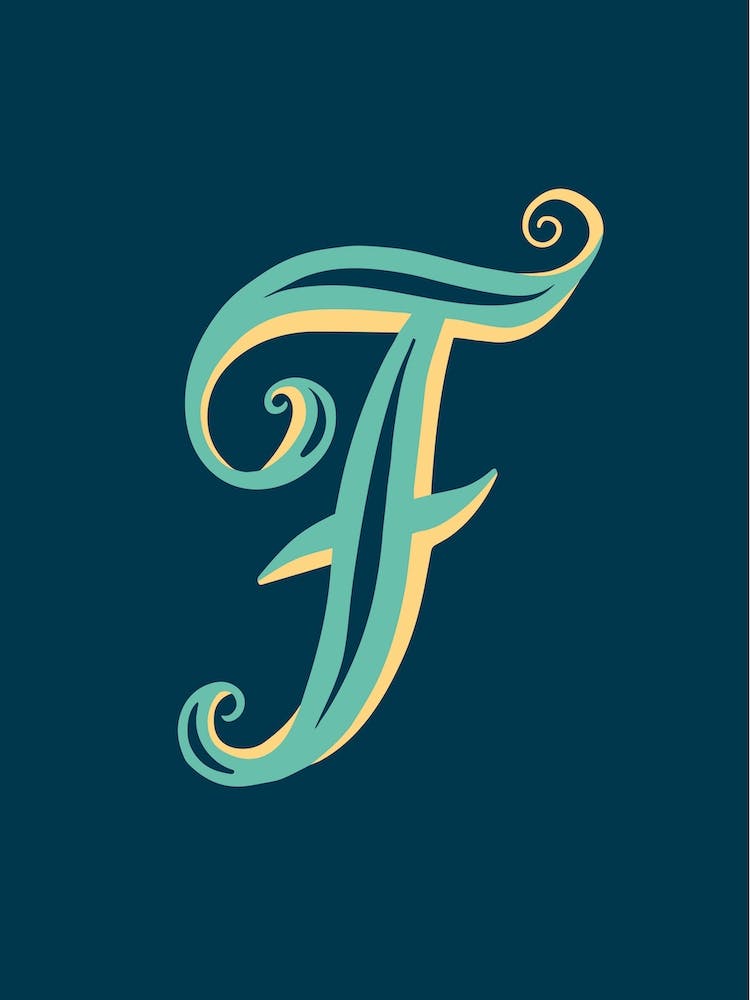 Buchstabe F Typografisch