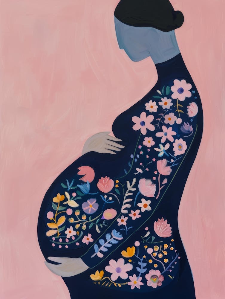 Pregnant Woman With Flowers