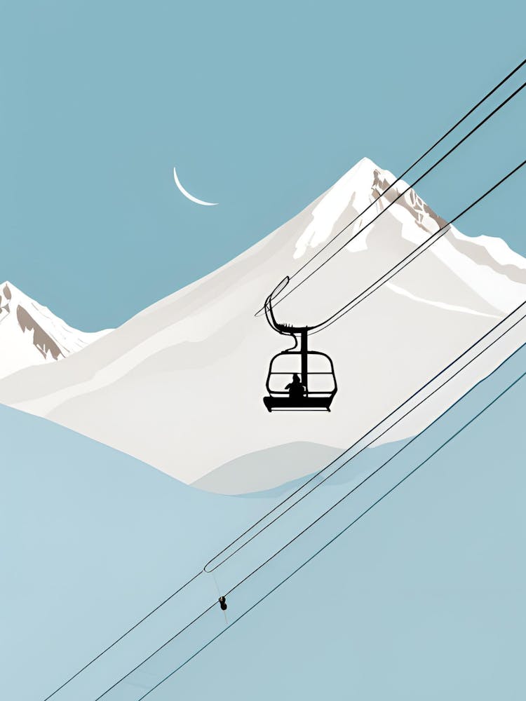 Ski Lift In The Mountains