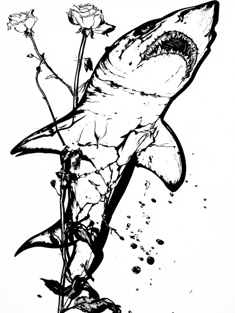 Shark With Roses