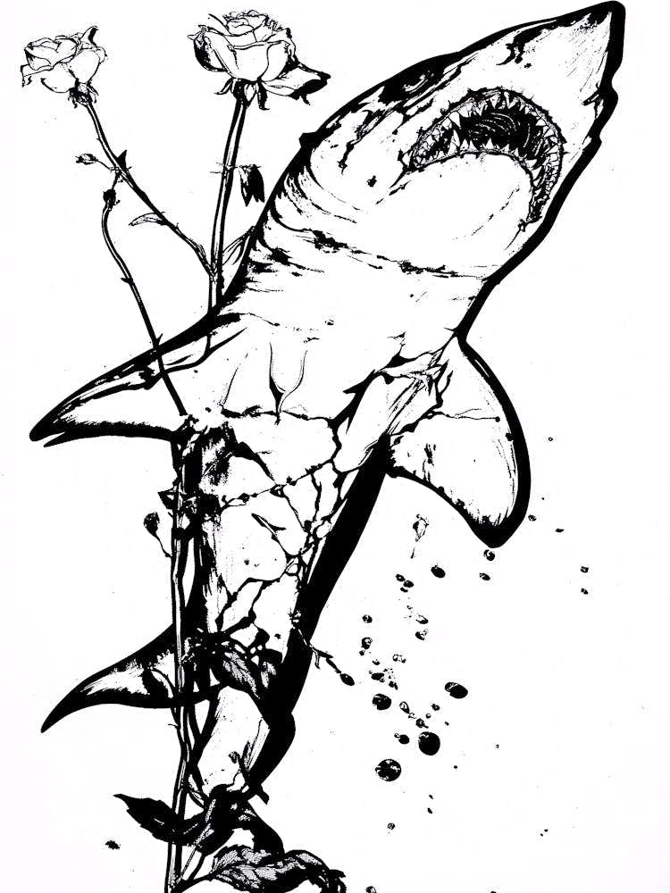 Shark With Roses