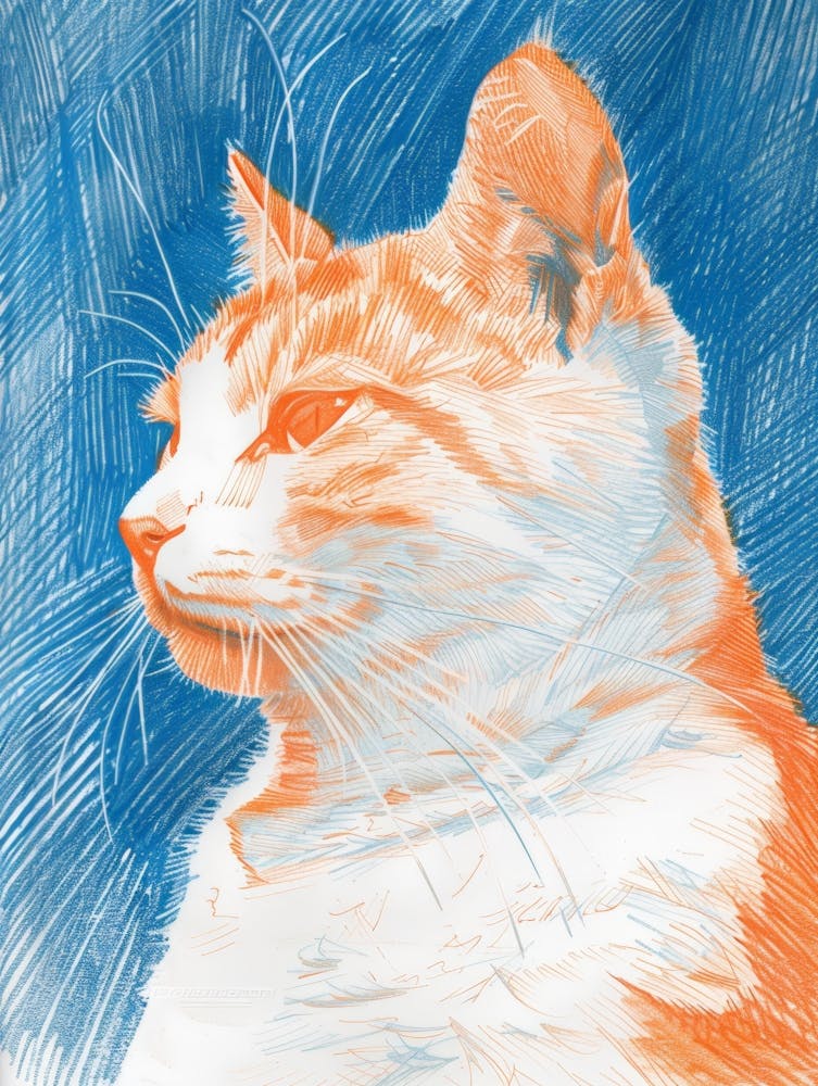 Orange And Blue Cat