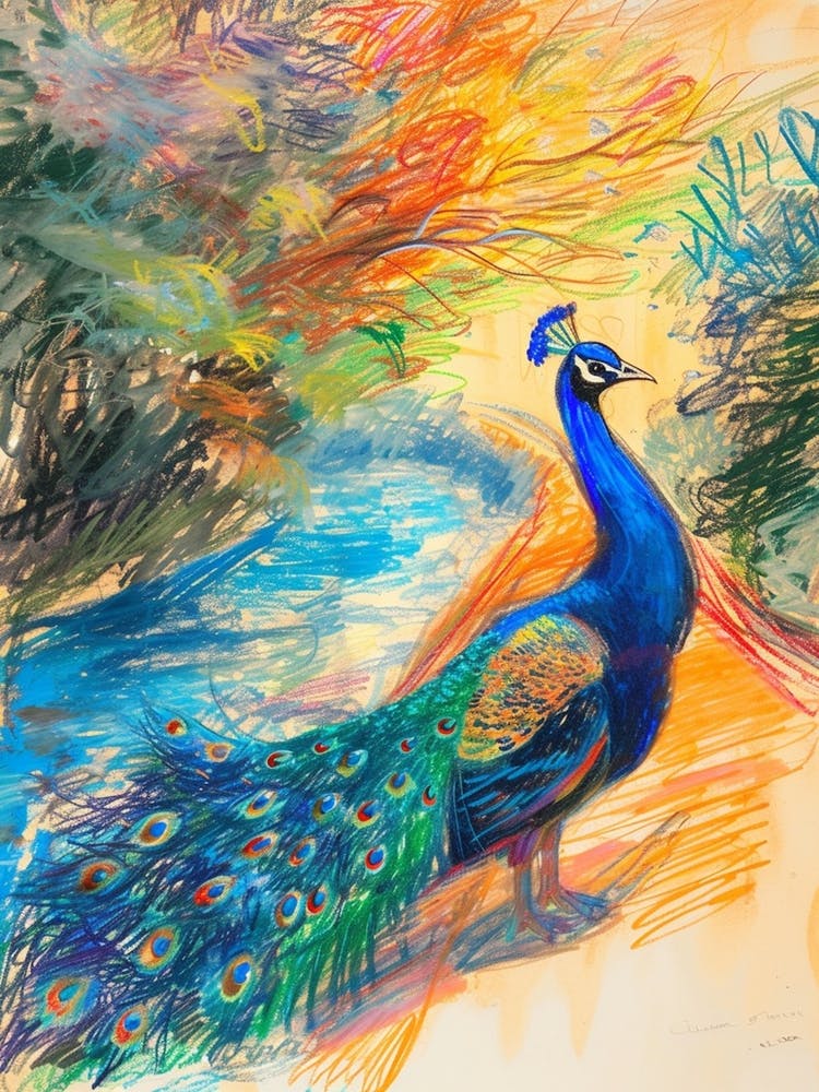 Loose Lines Peacock Portrait 2