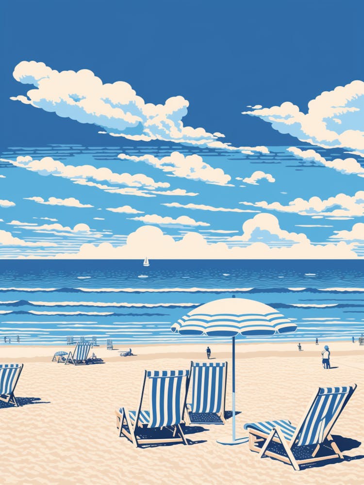 A Screen Print Of Cable Beach Australia 1