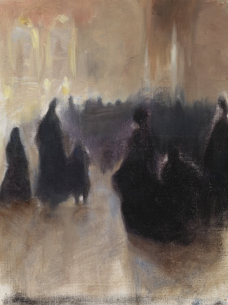 Interior Of A Church In Paris, 1890 1895, By Magnus Enckell