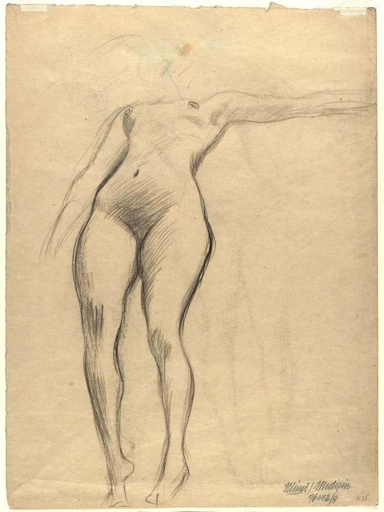 Figure Study (Draft Illustration), And Detailed Studies, Gustav Klimt