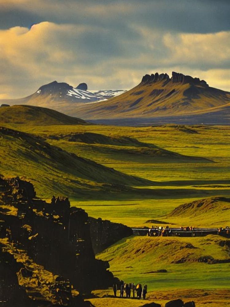 Thingvellir National Park Iceland Vintage Poster