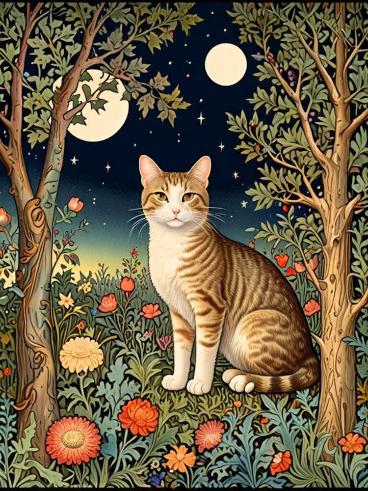 William Morris Cat In The Moonlight 62