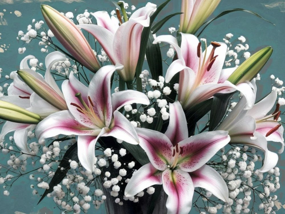 Vibrant Stargazer Lilies and Tulips - Floral
