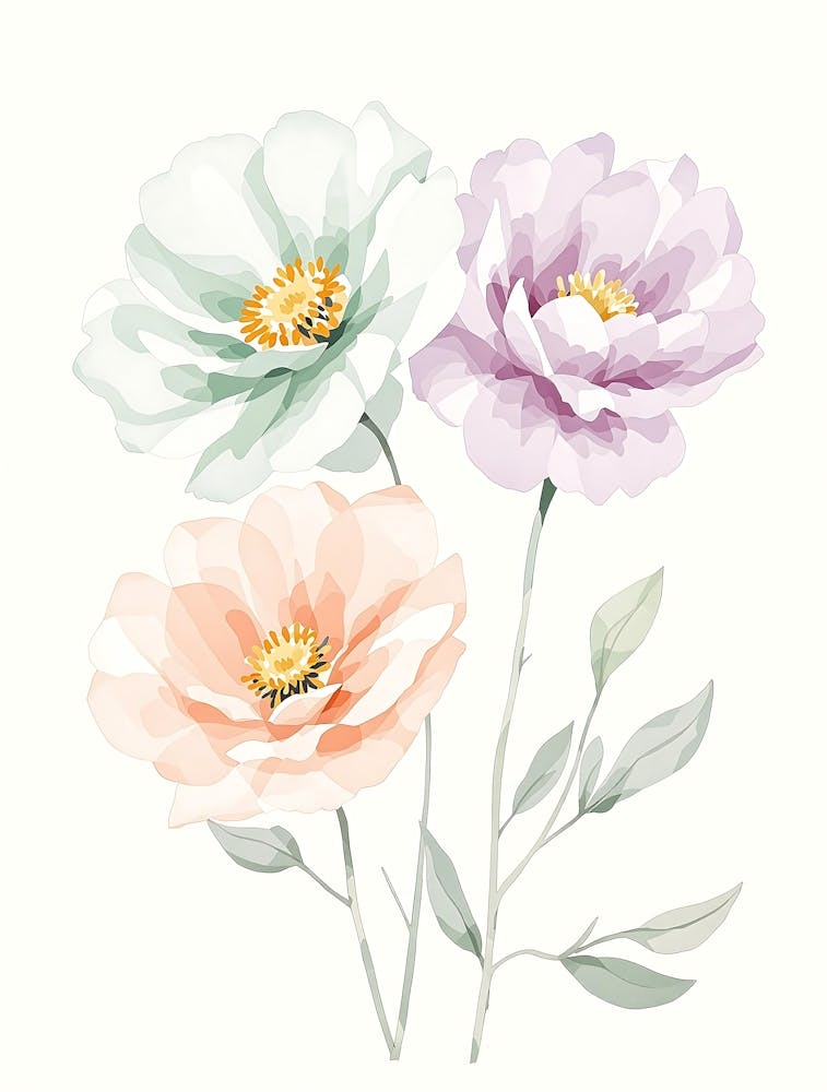 Soft Wildflower Elegance in a Minimalist Style
