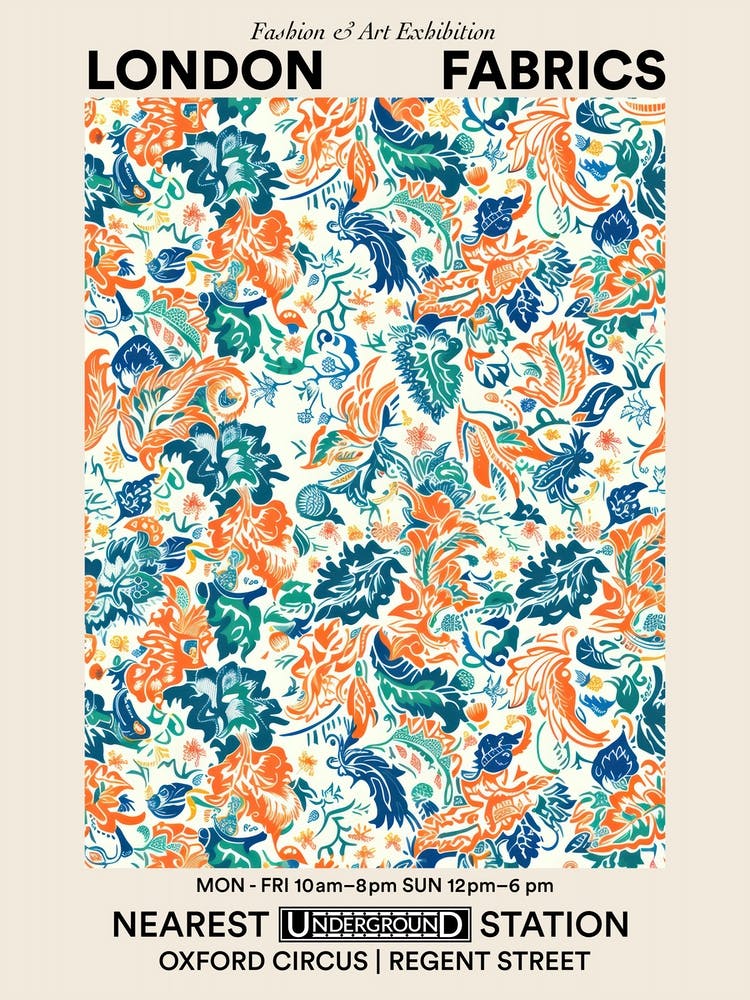 Poster Aster Amaze London Fabrics Floral Pattern 2