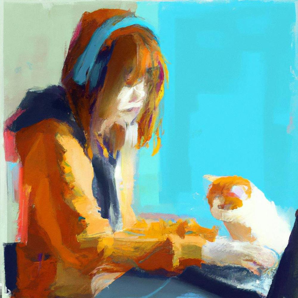 Portrait Of A Girl With A Cat