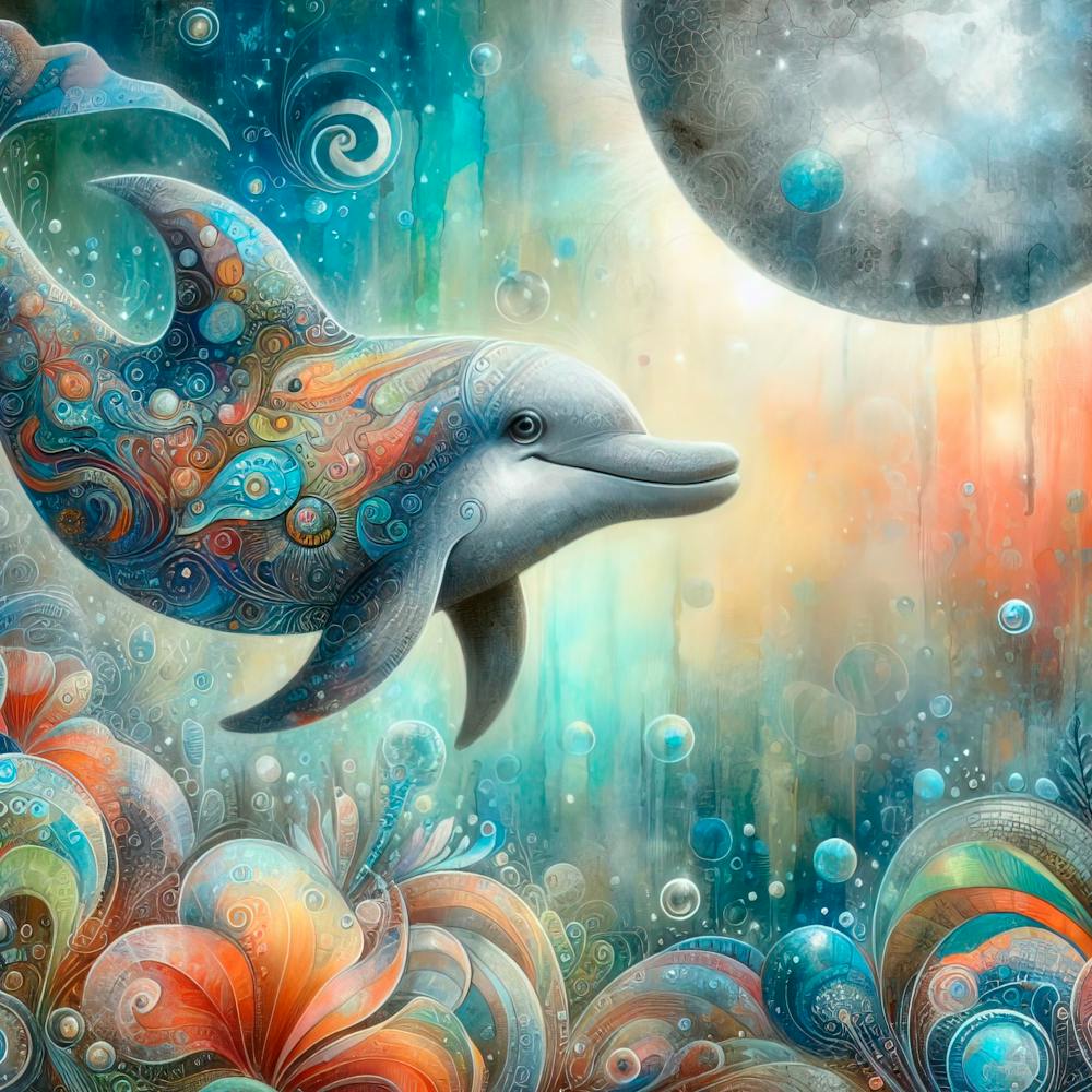 Dolphin In The Moonlight