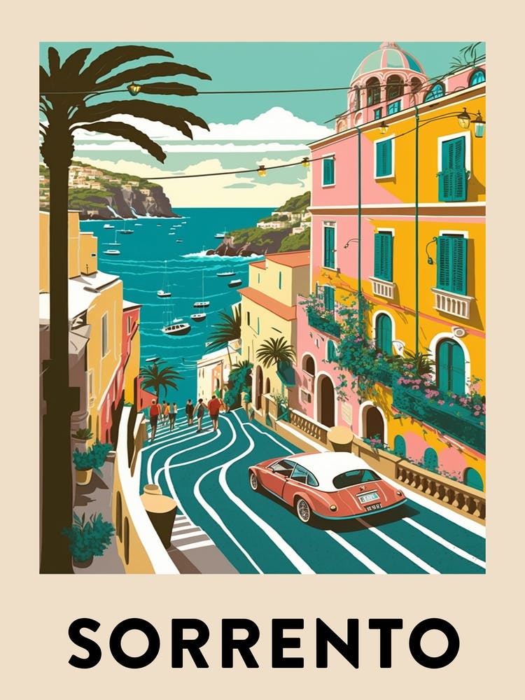 Sorrento Vintage Travel Poster