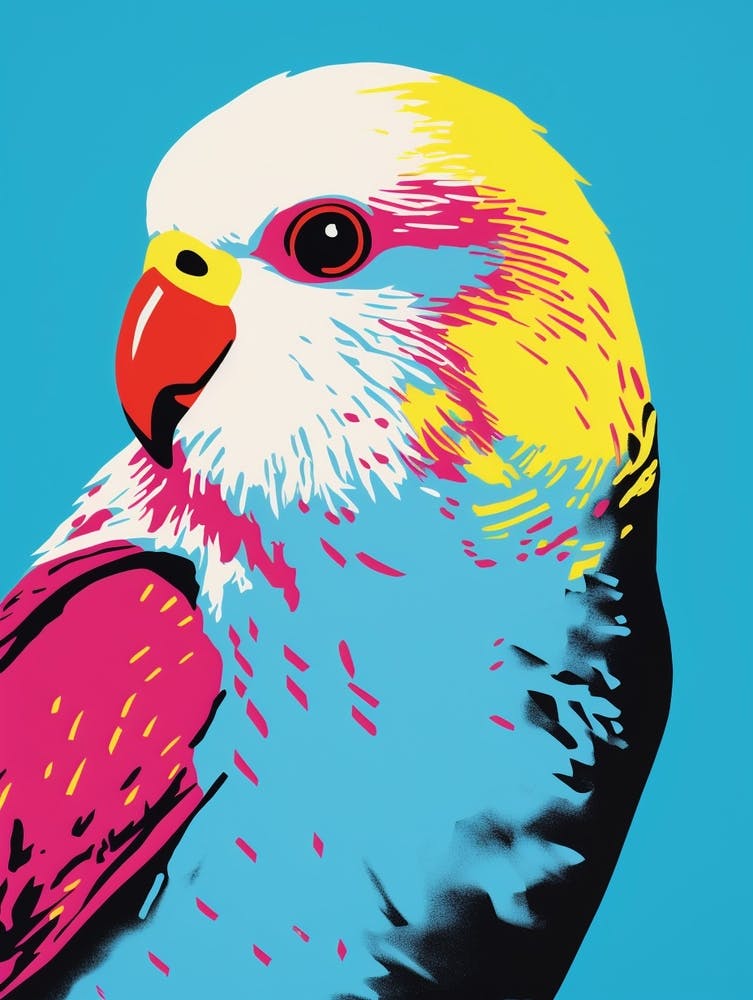 Andy Warhol Style Bird Budgerigar 4