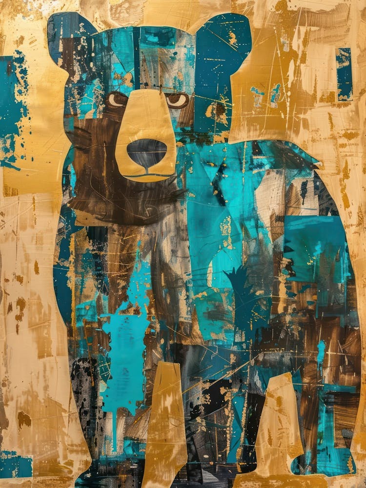 Brown Bear Gold Effect Collage 2