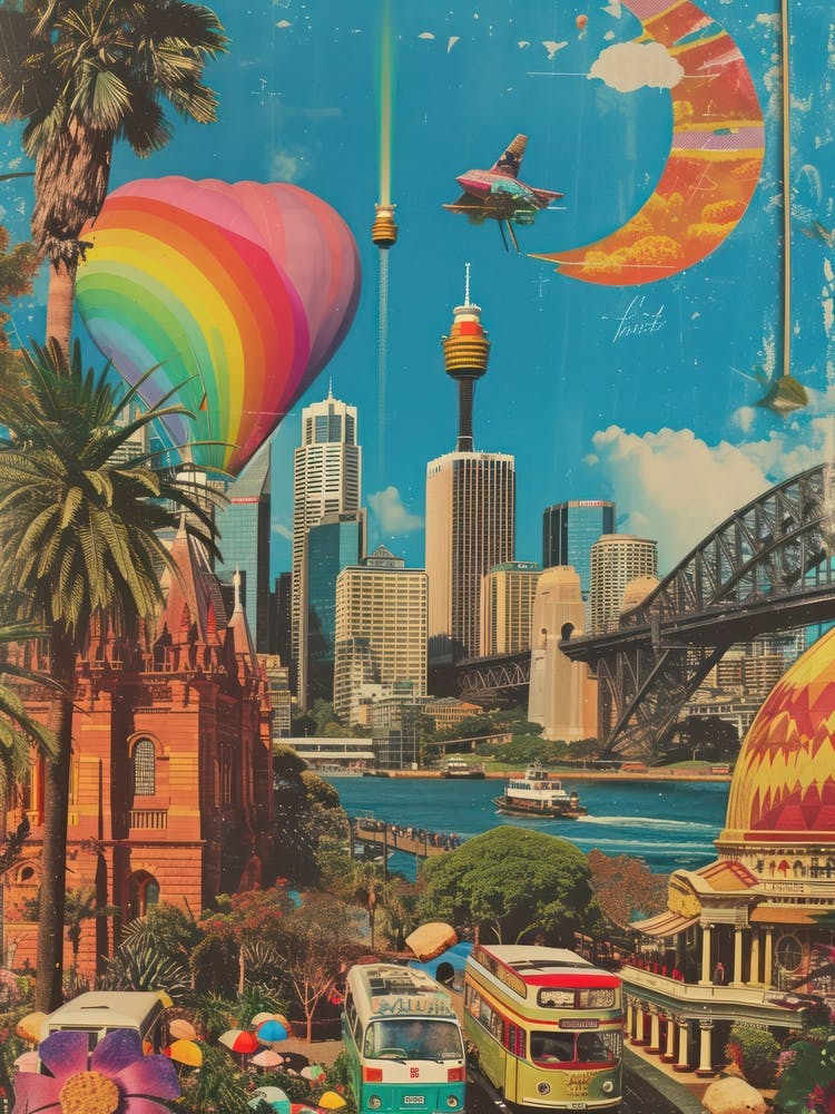 Sydney   Retro Collage Style 2