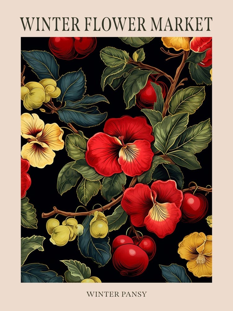 Winter Pansy 1 Winter Flower Market Poster