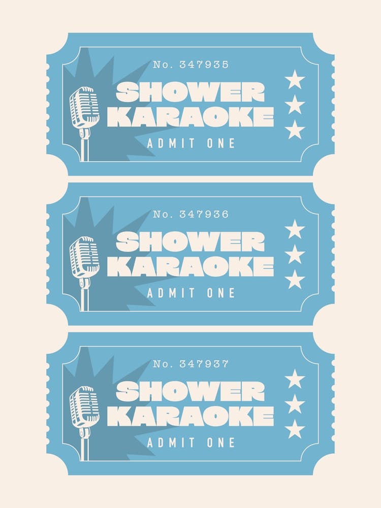 Shower Karaoke - Blue Bathroom