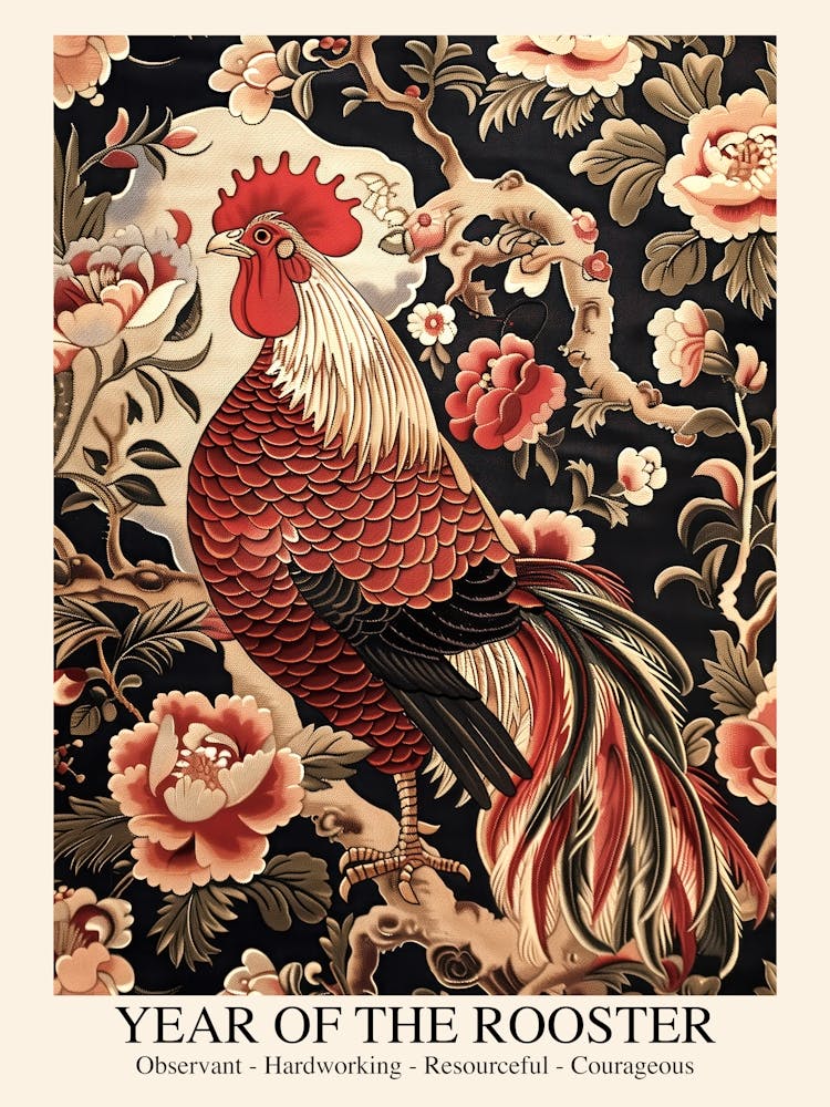 Chinese Lunar Year Of The Rooster 1 William Morris Style