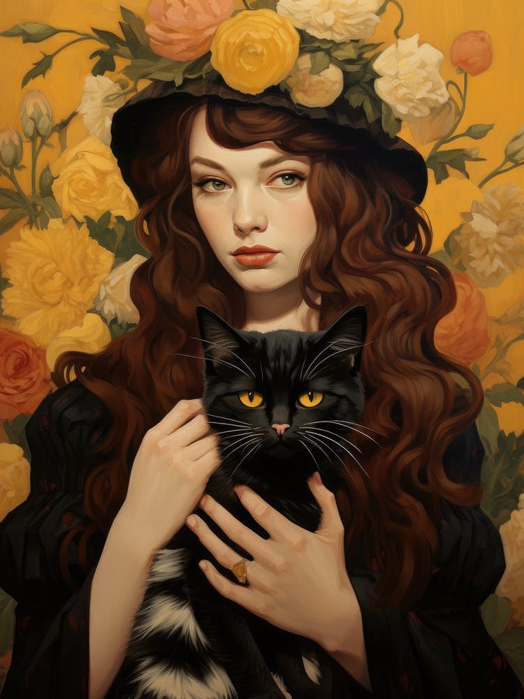 Woman With A Cat