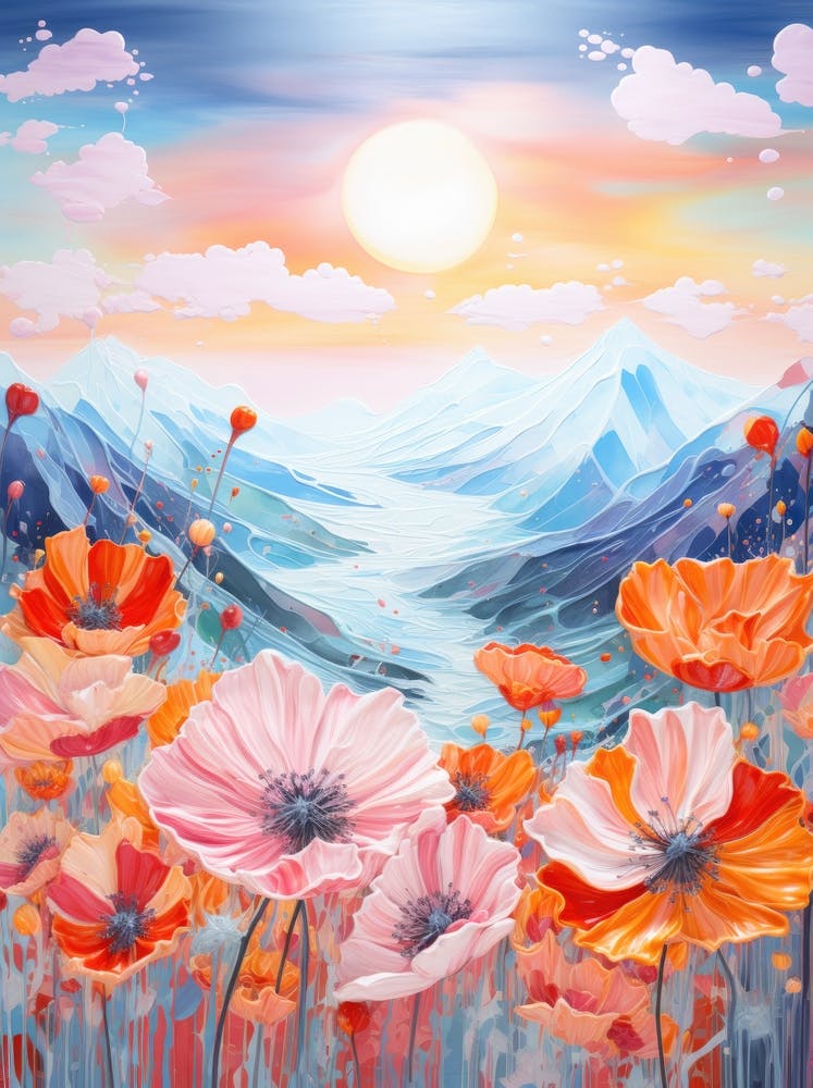 Poppies In The Mountains