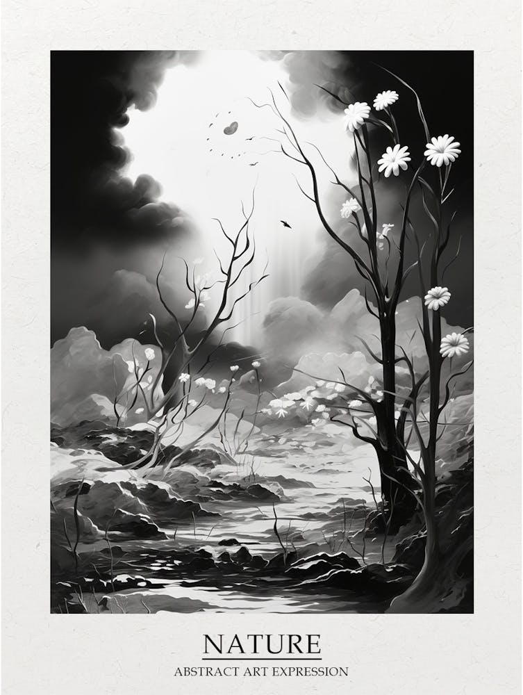 Natur Abstrakt Schwarz und Weiß 4 Poster