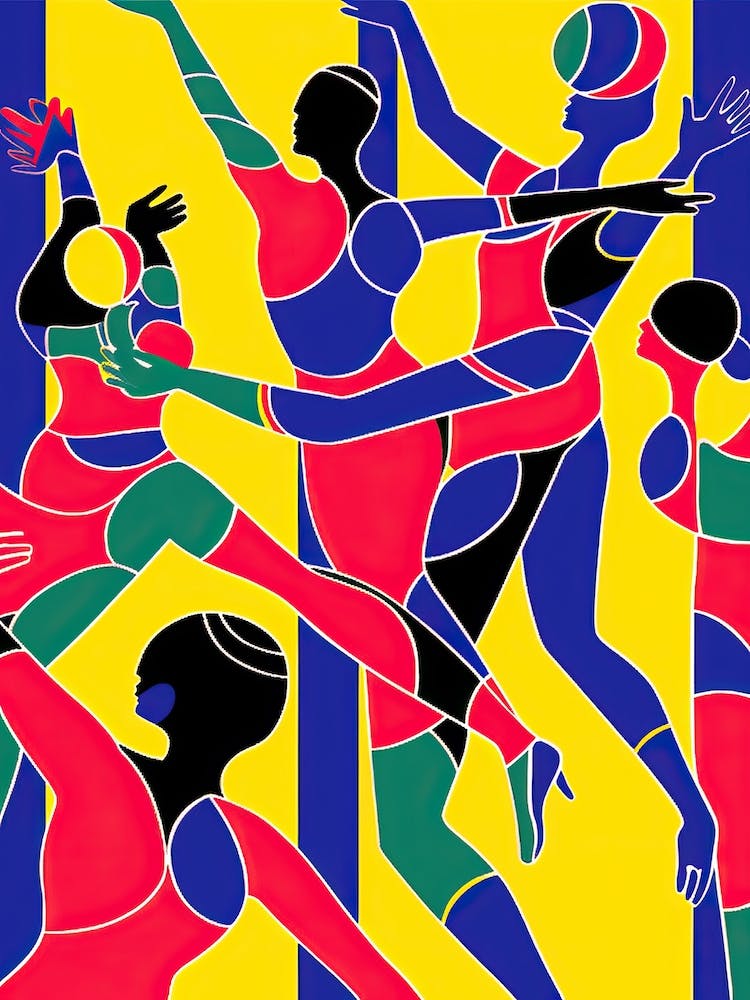 Volleyball In The Style Of Matisse 1