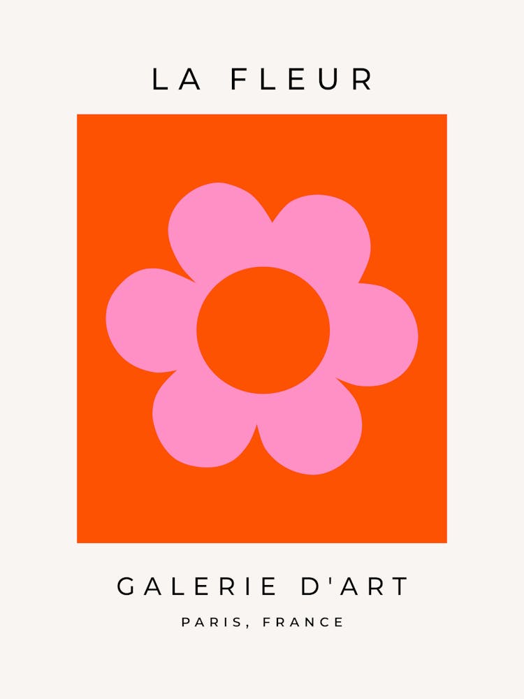 La Fleur | 01 - Retro Floral Orange And Pink Flower