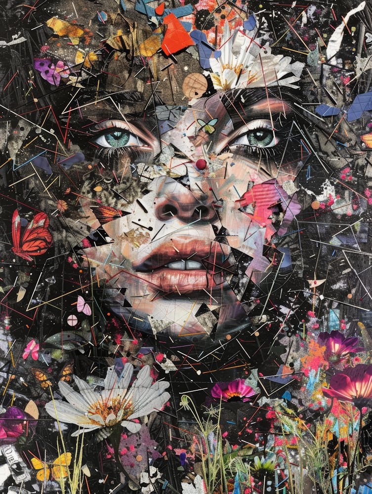 Woman With Flowers On Her Face 2