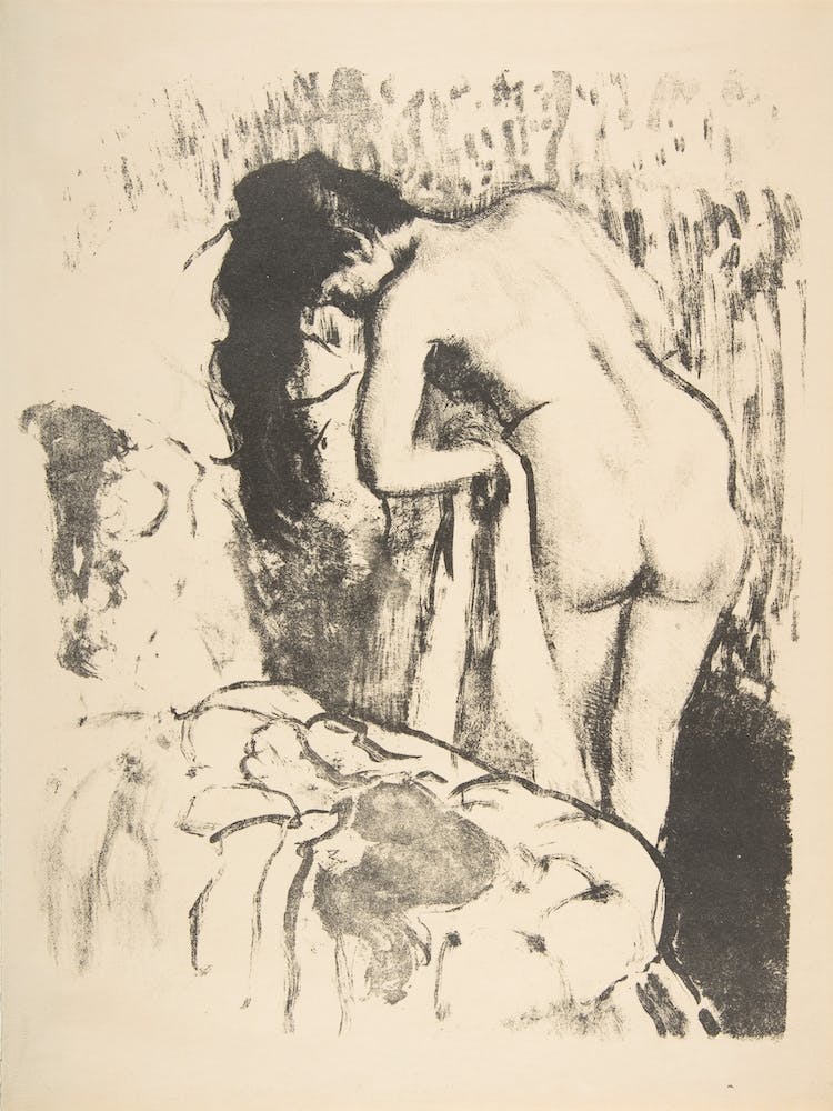 Nude Woman Standing, Drying Herself, Edgar Degas
