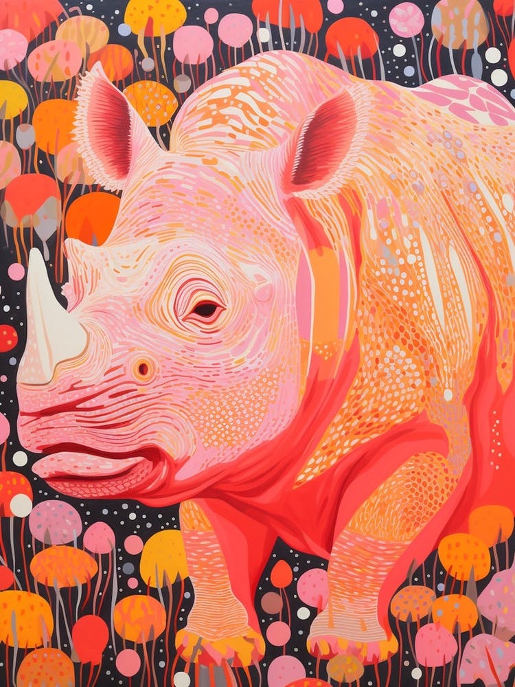 Pink Abstract Geometric Rhino 3