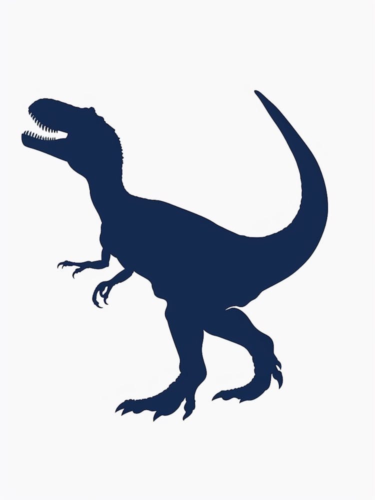 Navy Blue Dinosaur Silhouette 8