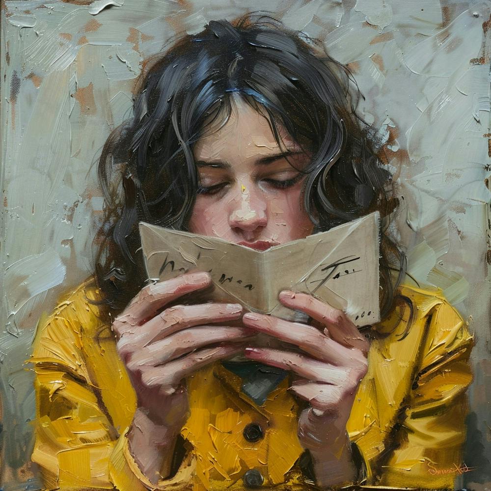 Girl Reading A Letter