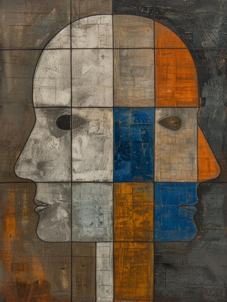 Abstract Painting, Acrylic On Canvas, Blue Color 1