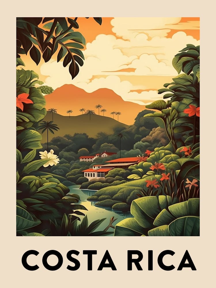 Vintage Travel Poster Costa Rica 3