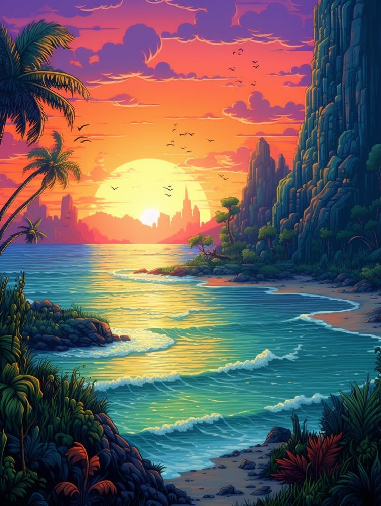 Seascape Pixel Art 3