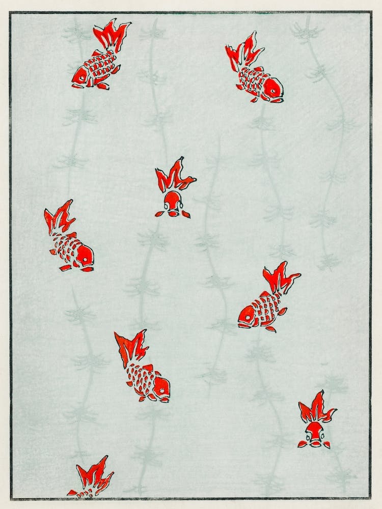 Gold Fish Illustration From Bijutsu Sekai, Watanabe Seitei